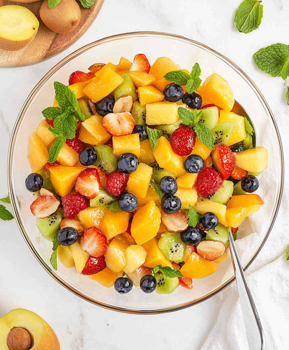 Summer Fruit Salad With Mint And Almonds Recipe - Step 1