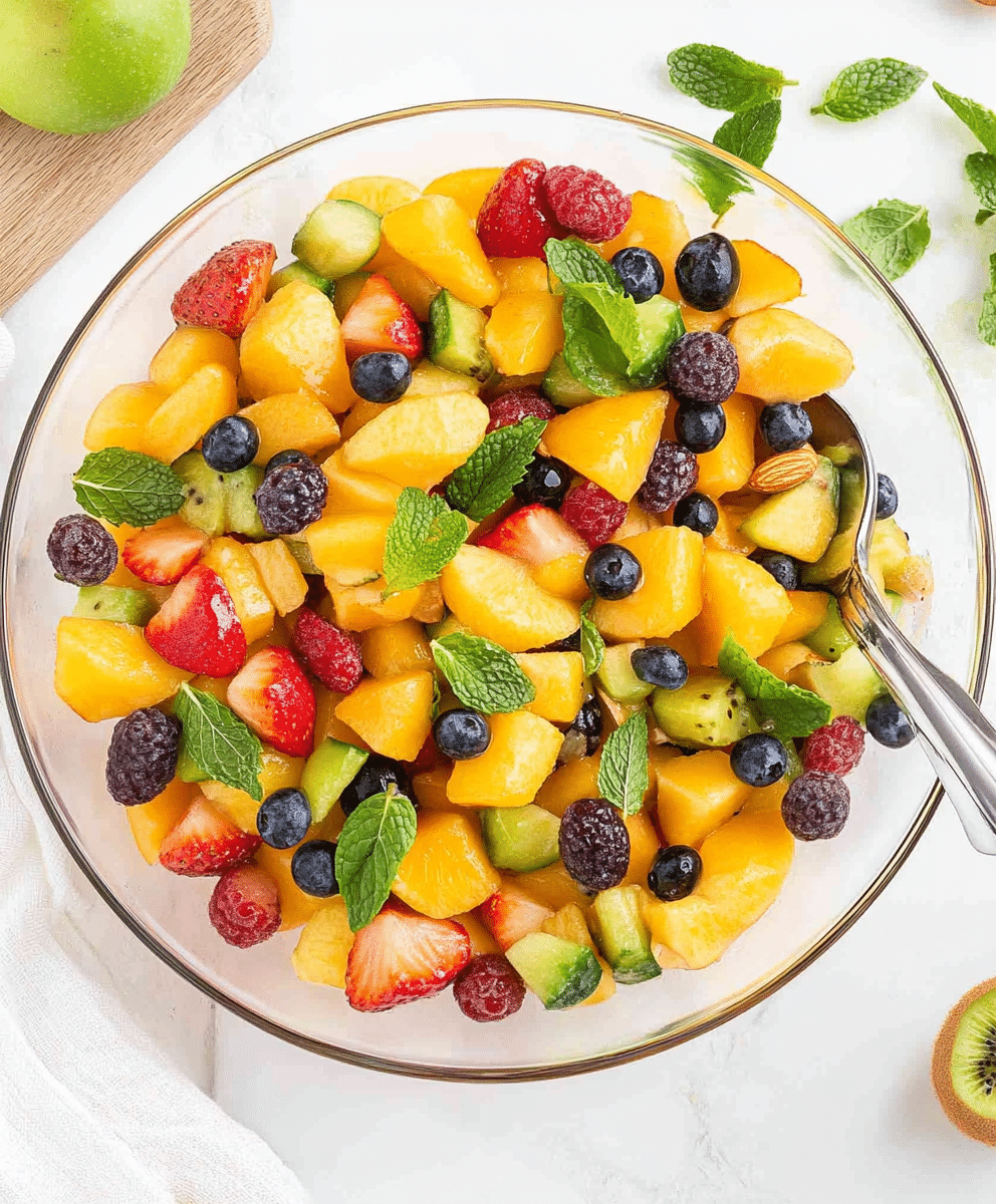 Summer Fruit Salad With Mint And Almonds Recipe - Cooking Process